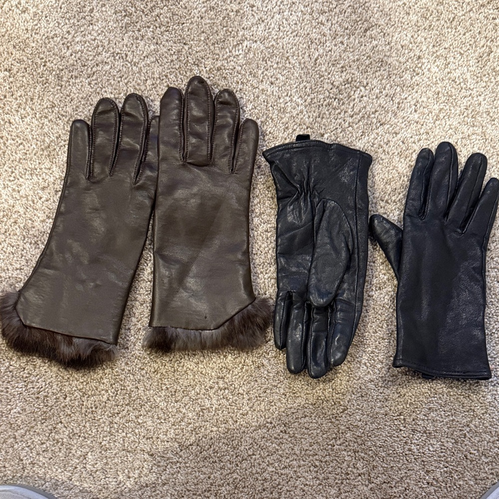 Elegant Leather Glove Sets (2 pairs)